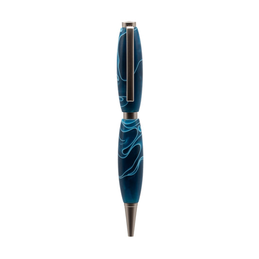 Artisan Blue Acrylic Pen, Handcrafted with Care