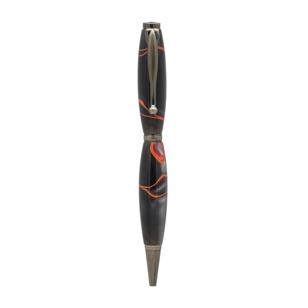 Handcrafted Fire Red and Black Acrylic Pen, Boldly Designed for Distinctive Style