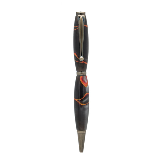 Handcrafted Fire Red and Black Acrylic Pen, Boldly Designed for Distinctive Style