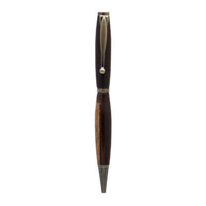 Handcrafted wooden pen, showcasing the natural beauty and warmth of fine wood grain for an elegant and timeless writing experience.